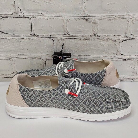 'HEY DUDE' WENDY BOHO EMBROIDERY RED CAP LACE SHOES - Picture 6 of 16